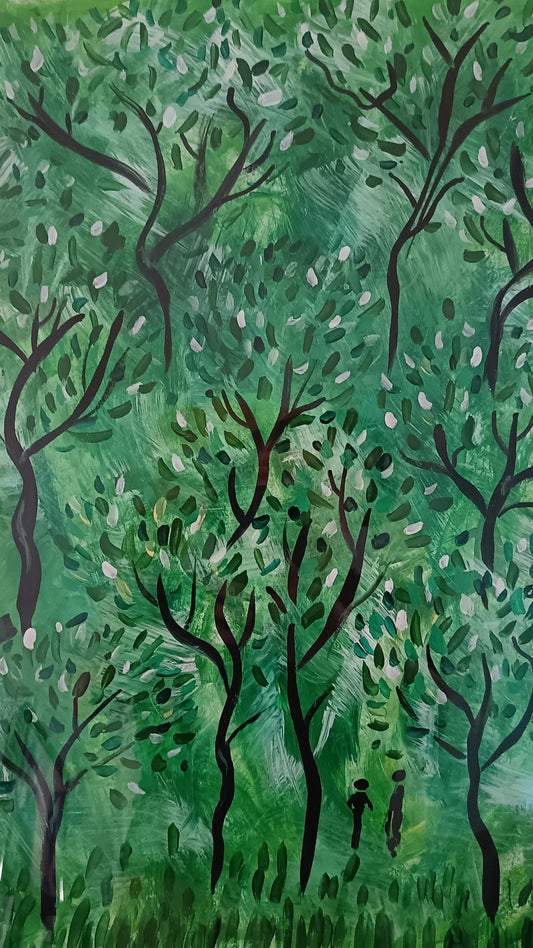 Lovers walking through Sherwood Forest